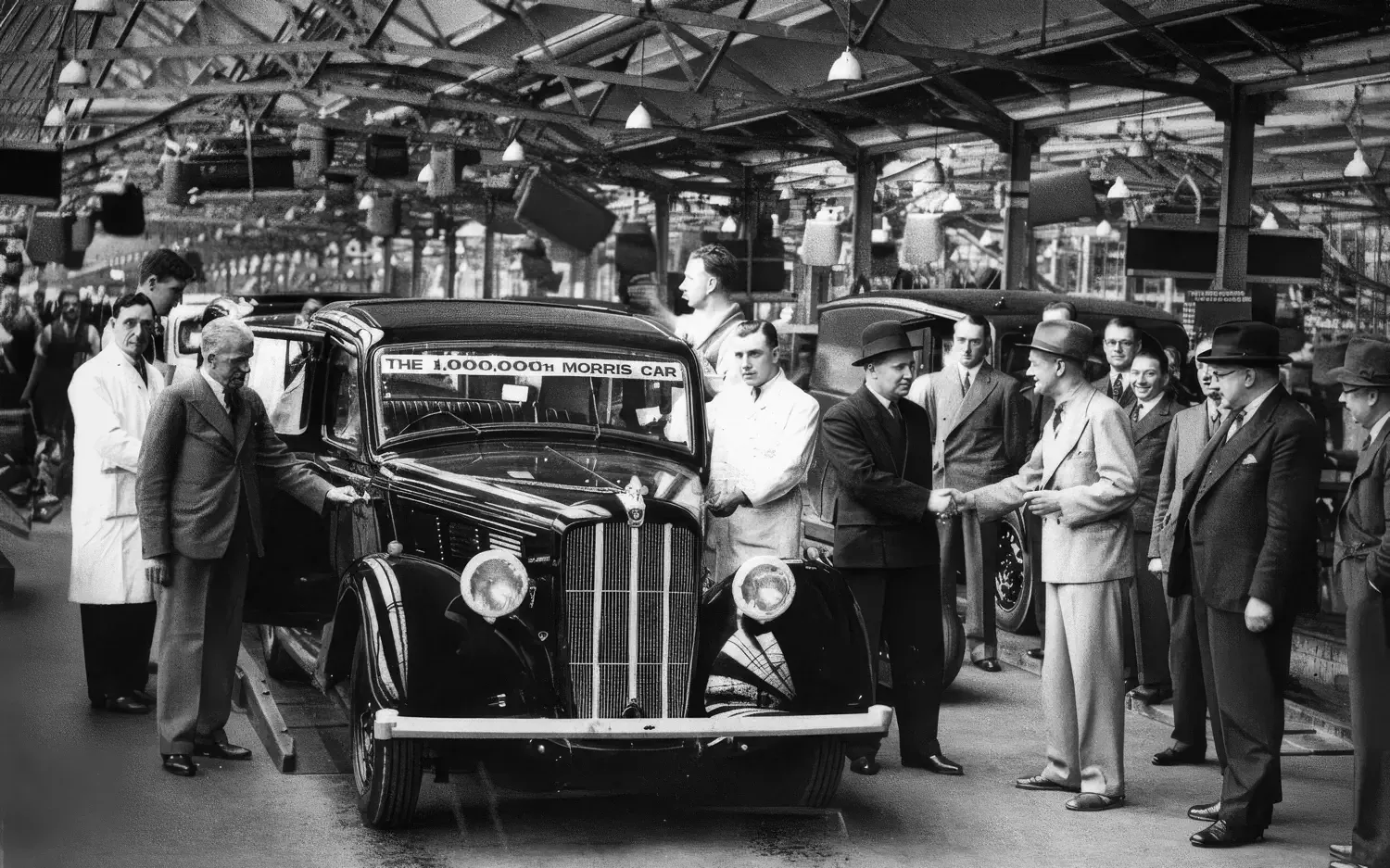One-millionth Morris Eight rolling off the production line