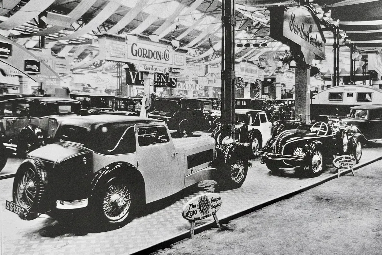 Sir Williams Lyon presenting Jaguar E-Type at Geneva 