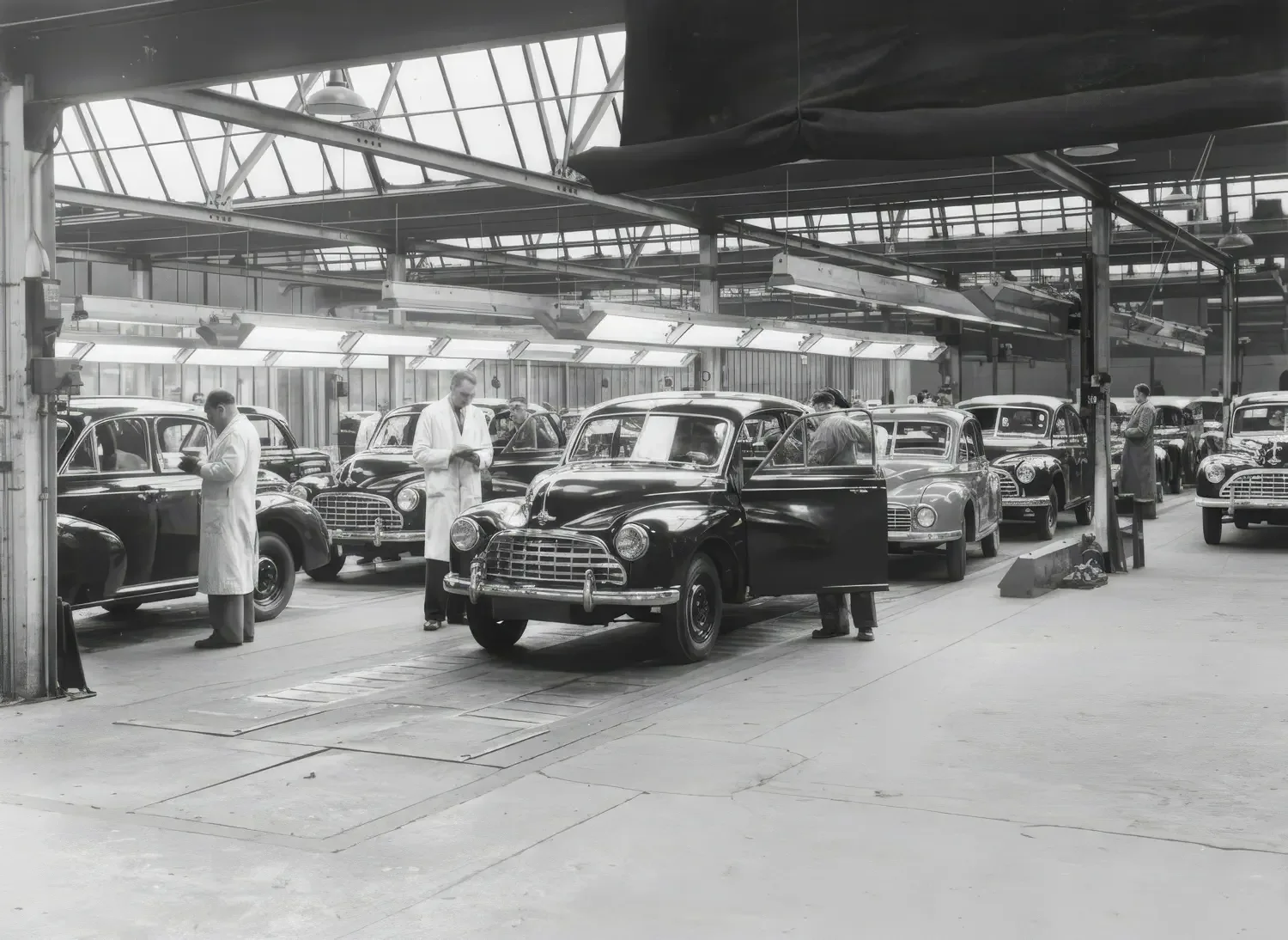 Morris Oxford production line at Cowley