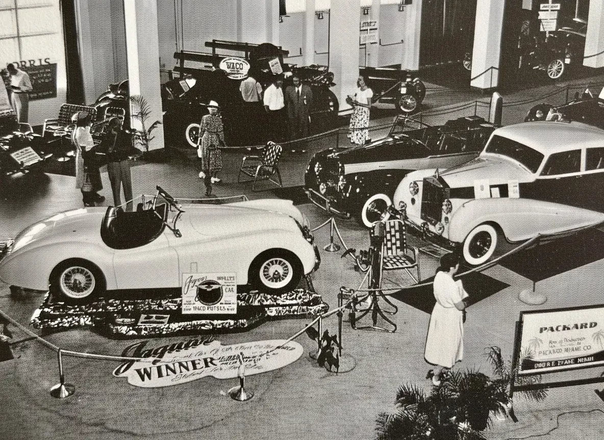 Sir and Lady Lyons, Jaguar SS1 and XJ12