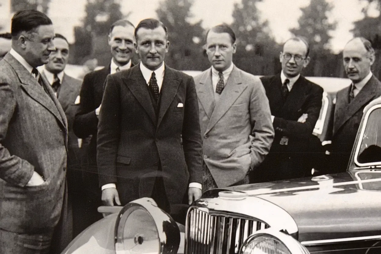 Sir and Lady Lyons, Jaguar SS1 and XJ12